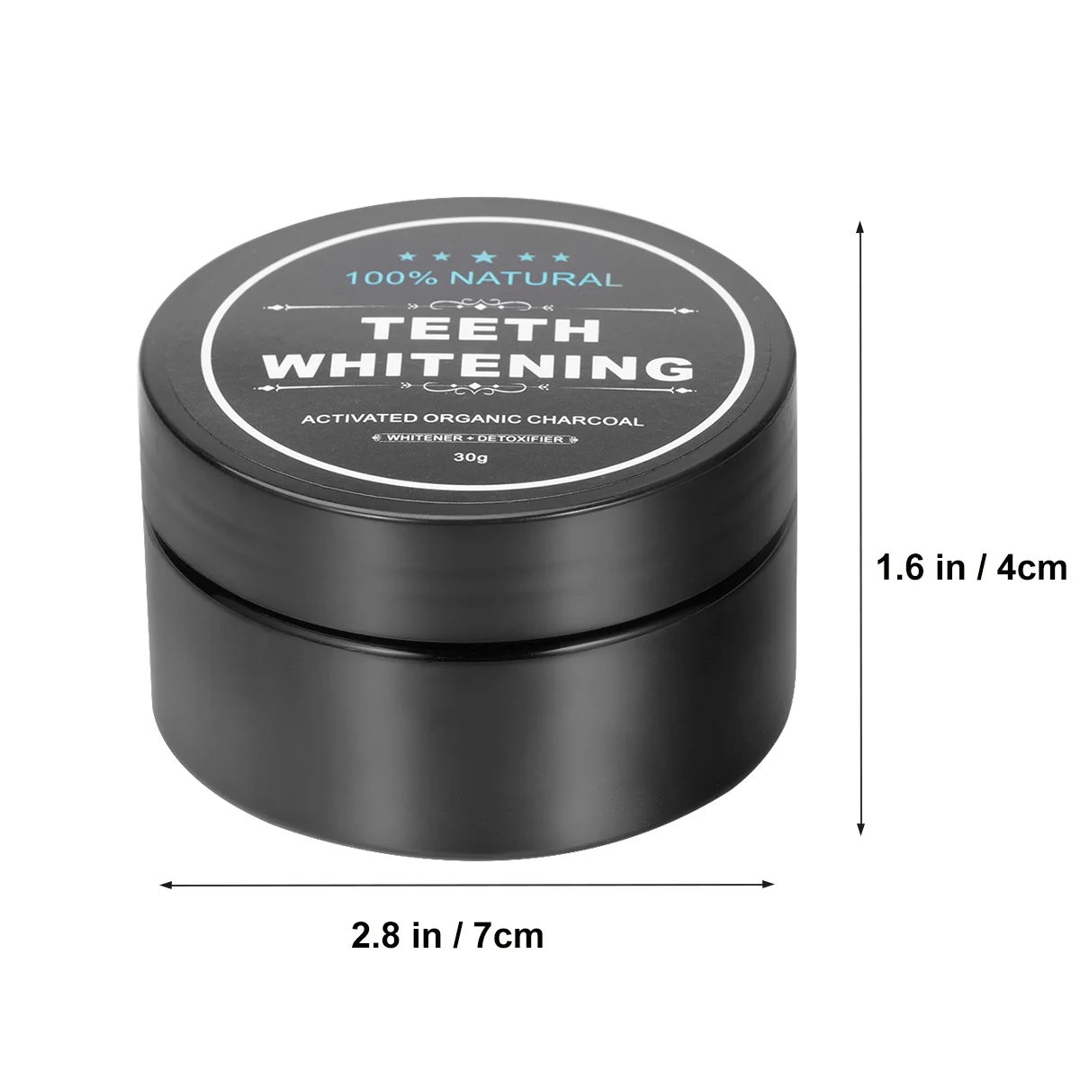 Polvo de carbón activado de bambú, carbón blanqueador de dientes Natural y orgánico para el cuidado bucal (negro), blanqueamiento dental de carbón