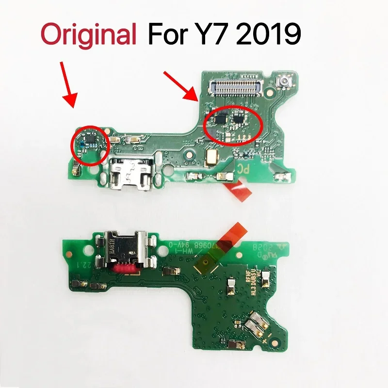 화웨이 Y7 용 충전 보드, 2019 USB 충전 포트, 2019 PCB Dork 커넥터, 플렉스 케이블 교체 예비 부품