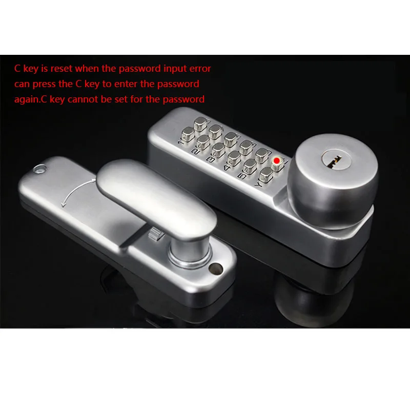 LACHCO  Mechanical Code Lock Digital Machinery Keypad Password Door Lock Stainless Steel Latch Zinc Alloy Silver L17009