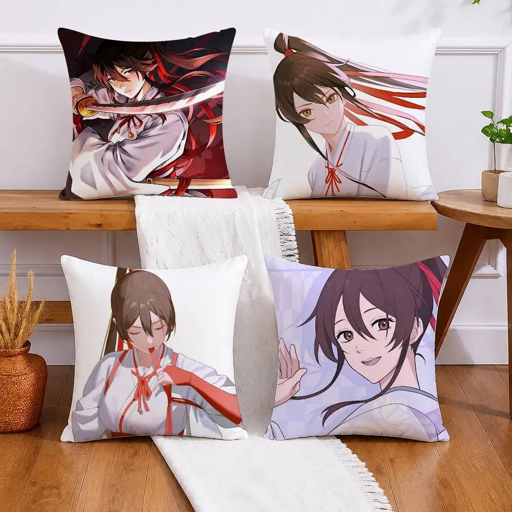 Hells Paradise Yamada Asaemon Sagiri  Pillow Case Pattern Printed Pillowcase For Living Room Sofa Cushion Cover