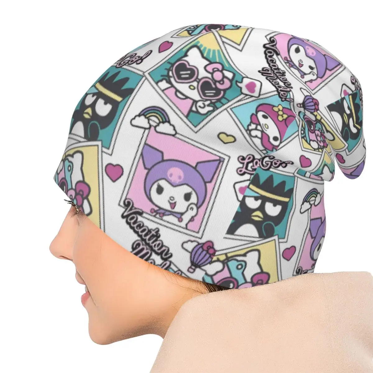 ハローキティ クロミ キャップ かわいい BADTZ-MARU ヒップホップ ユニセックス ストリート スカリー ビーニー帽子 夏 暖かい 両用ボンネット帽子