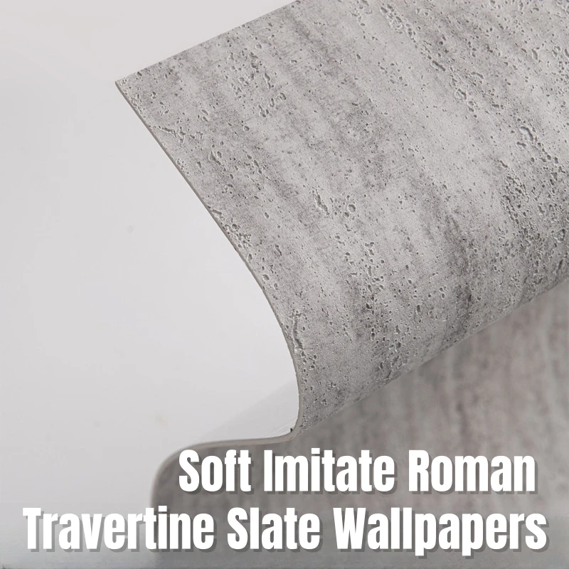 Papel tapiz de imitación de travertino grueso, Panel de pared autoadhesivo de pizarra texturizada 3D, pegatinas de pared de piedra de barro de diatomeas, decoración Interior