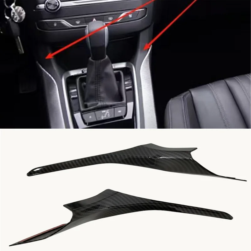 2 TEILE/LOS ABS Carbon Faser zentrale steuerung getriebe position Dekoration Abdeckung Für 2015-2019 Peugeot 308 T9