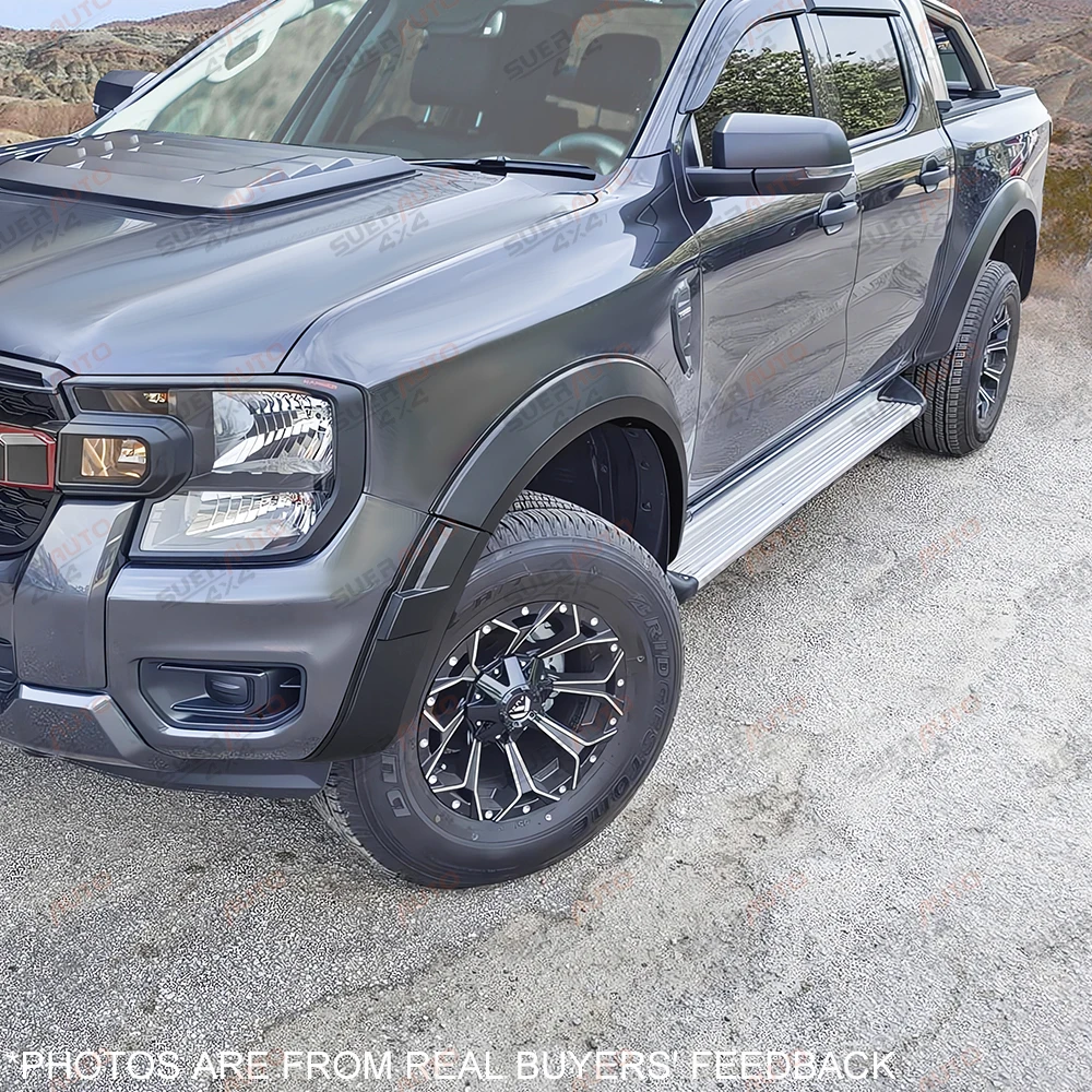 5”Fender Flares Wheel Arch For Ford Ranger Next Gen T9 2023 2024 2025 Double Cab No Sensor Hole Matte Black Off-Road Body Kit