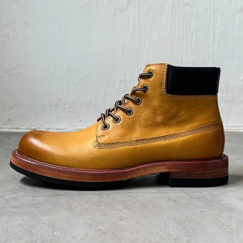 

Genuine Leather Outdoor Hiking Work Shoes Retro Men Motorcycle Boots British Style High-Top Boots