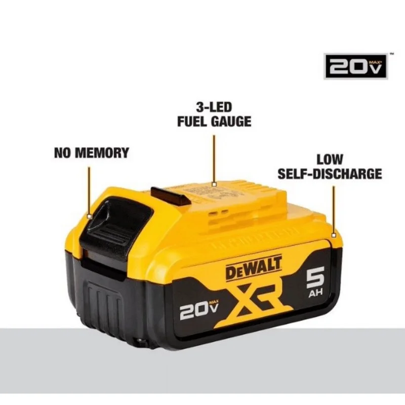 Para DeWalt 20V MAX XR DCB205 5Ah Bateria de íon de lítio EUA