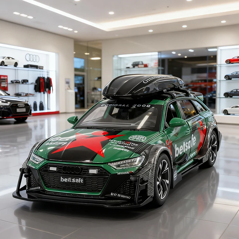 1:32 RS6 DTM Gemodificeerde Voertuig Legering Model Auto Geluid en Licht Trek kinderen Speelgoed Collectibles verjaardagscadeau