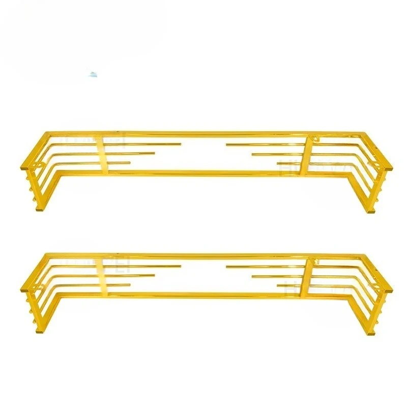 Factory store l-shaped long gold coffee table furniture foot sole seat frame cabinet leg metal support decorative sofa frame