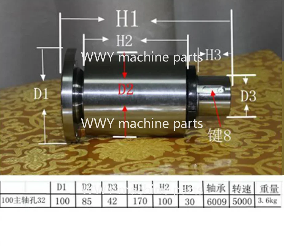 High Quality NEW 100/125/Lathe Spindle Large Hole Lathe Spindle High-strength Lathe Head Assembly With Flange