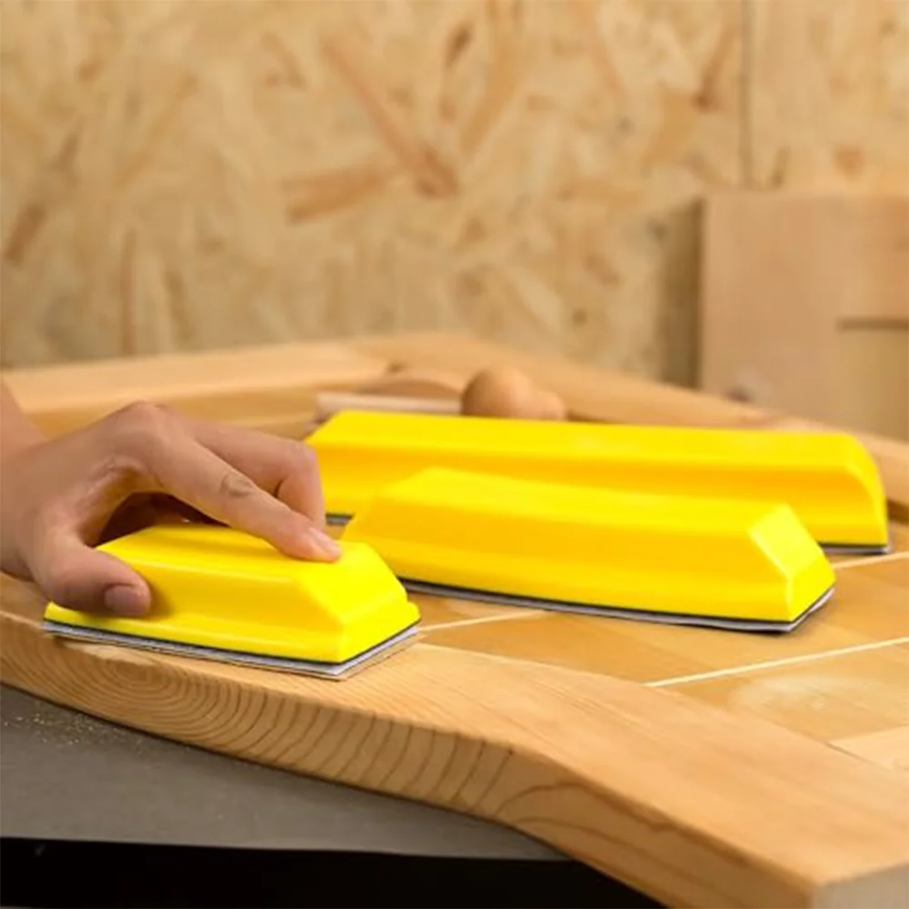 Rectangle Hand Sanding Block Kit 6Pcs with PSA Sandpaper Conversion Adapter Pad for Polishing Auto Paint Prep Sand Woodworking ﻿