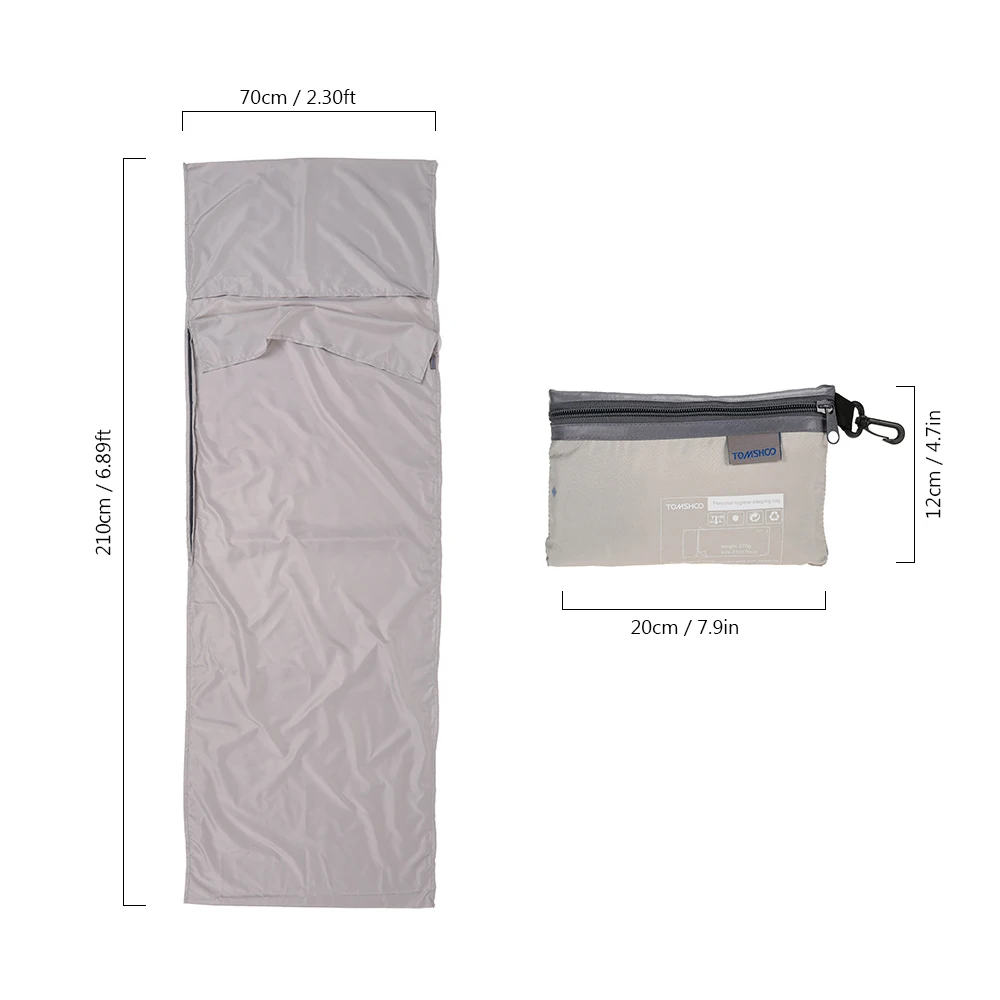 Lightweight Outdoor Sleeping Bag Liner Polyester Pongee Portable Single Sleeping Bags Camping Travel Hotel Sleep Bag 75*210CM