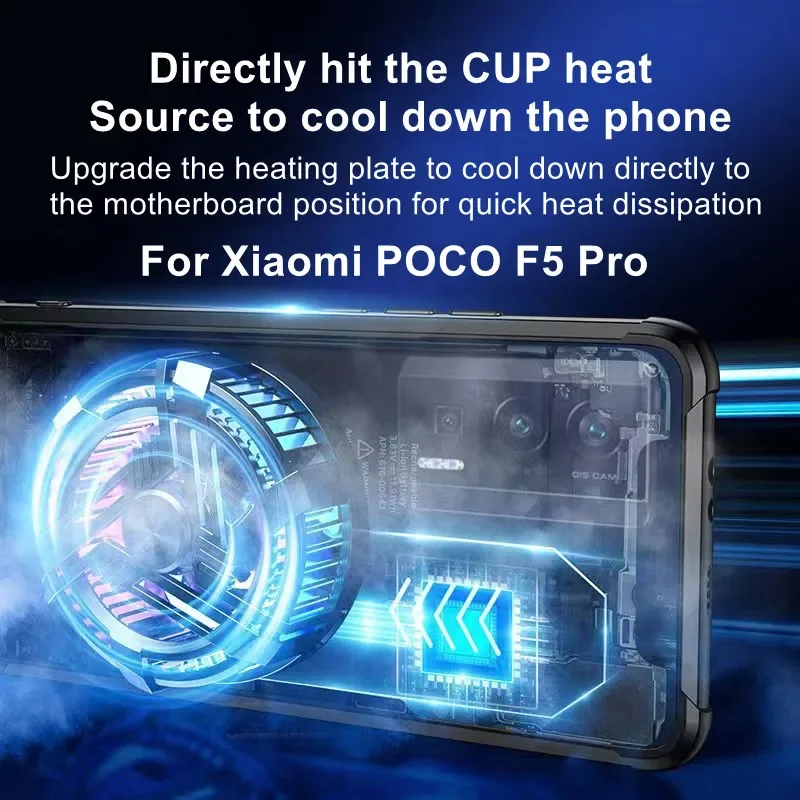 Magnetic Cooling Phone Case For Xiaomi POCO F5 Pro F4 GT 5G F4 F3 Shockproof Copper Heat Dissipation Metal Full Protection Cover