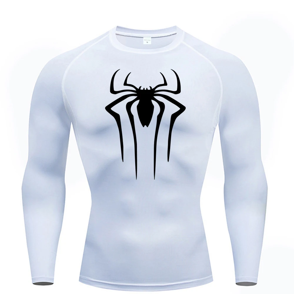 Camiseta masculina de segunda pele correndo, esportes de proteção solar Fitness Rashgarda, mangas compridas MMA, camisa de compressão, roupas de treino