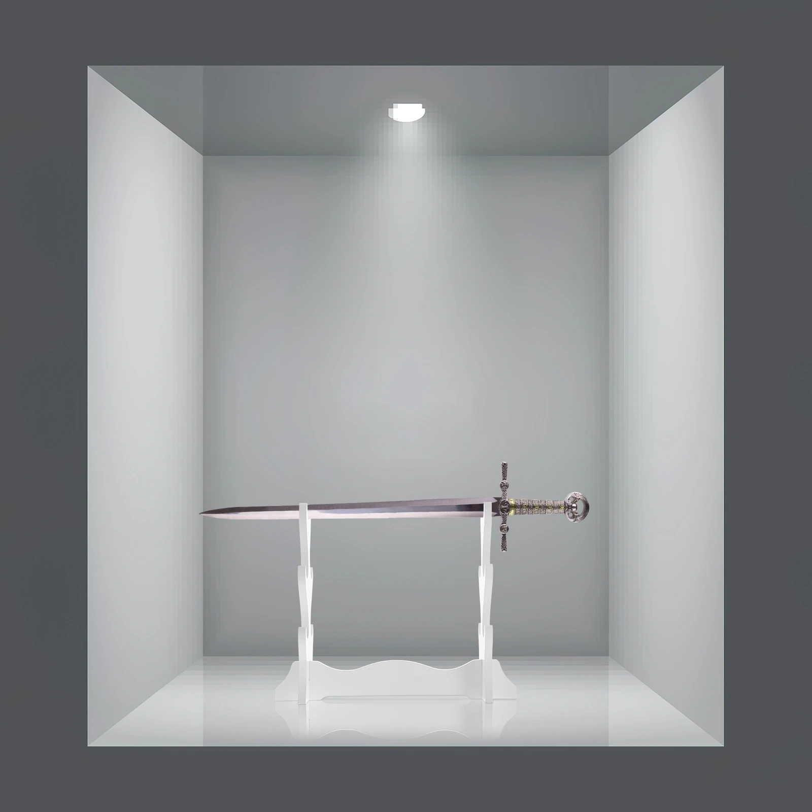 حامل عرض الآلات الموسيقية لسطح المكتب حامل السيف الضوئي لتزيين رف السيف المنزلي الخشبي المثبت على الحائط