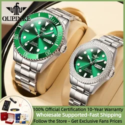 OUPINKE 3205 Automatic Couple Watch for Men Women Luxury Imported Movement Diamond Lover's Watches Original High Quality Watch