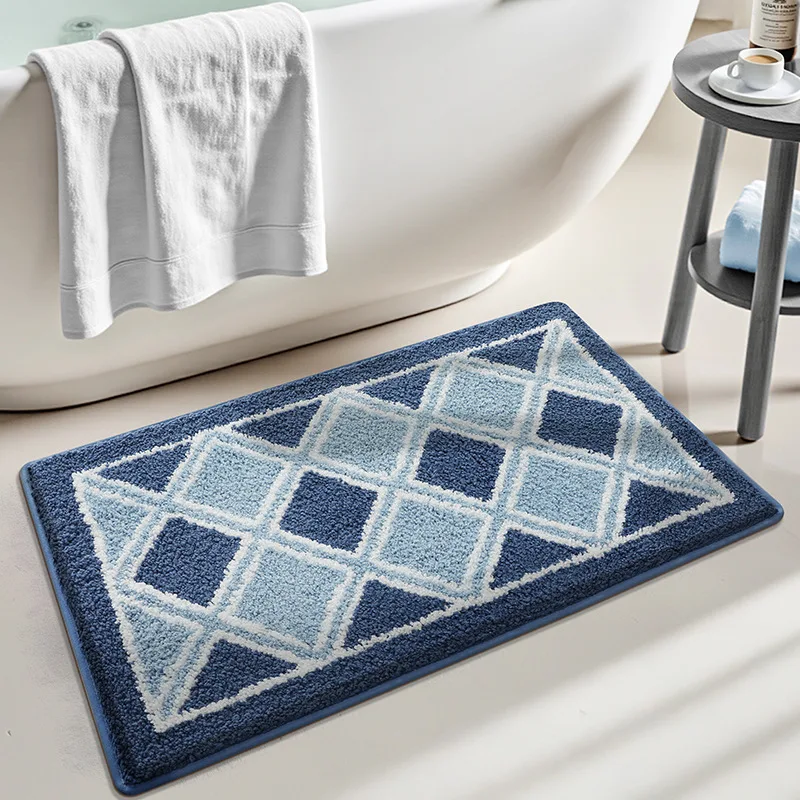 VIKAMA Bathroom Water-Absorbing Rug Bathroom Entrance Floor Mat With Soft And Cool Flannel Padding For Home Decoration