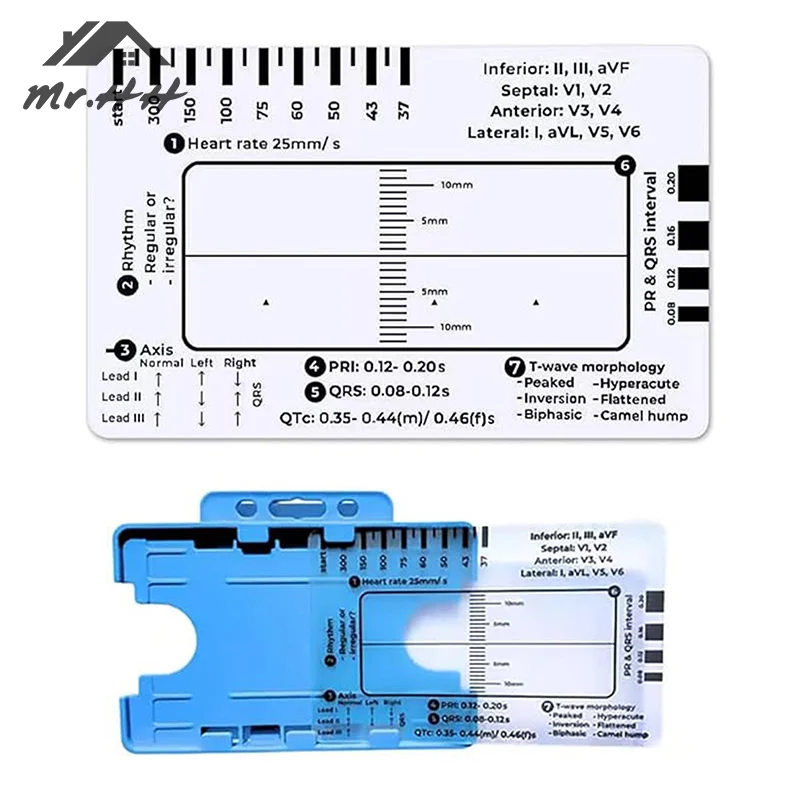 EKG 7 Step Ruler Plastic Ruler Measuring Tool For EKG Interpretation Easy To Carry With Protective Case Party Favors