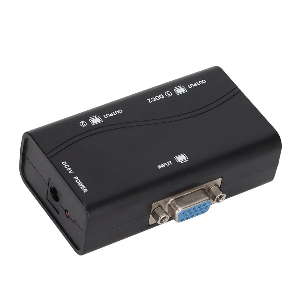 VGA Splitter 2 Port 1920X1440 200MHz 1 in 2 Out VGA Video Splitter for Screen Duplication