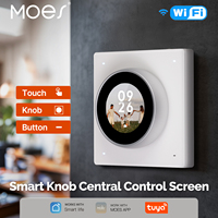 MOES Moes Tuya WiFi Smart Knob Central Control Screen Touch Rotate 3 Relays 4 Buttons Programmable Scene Switch​ RTOS New System