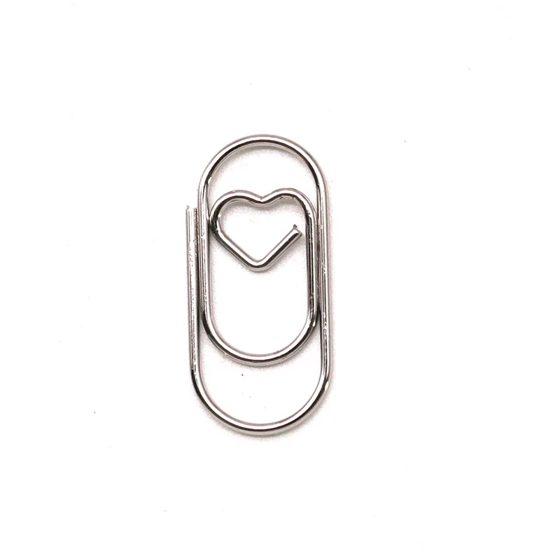 

30pcs Silver Metal Heart Shape Envelope Paper Clips Silvery Color Funny Kawaii Bookmark Marking Clip