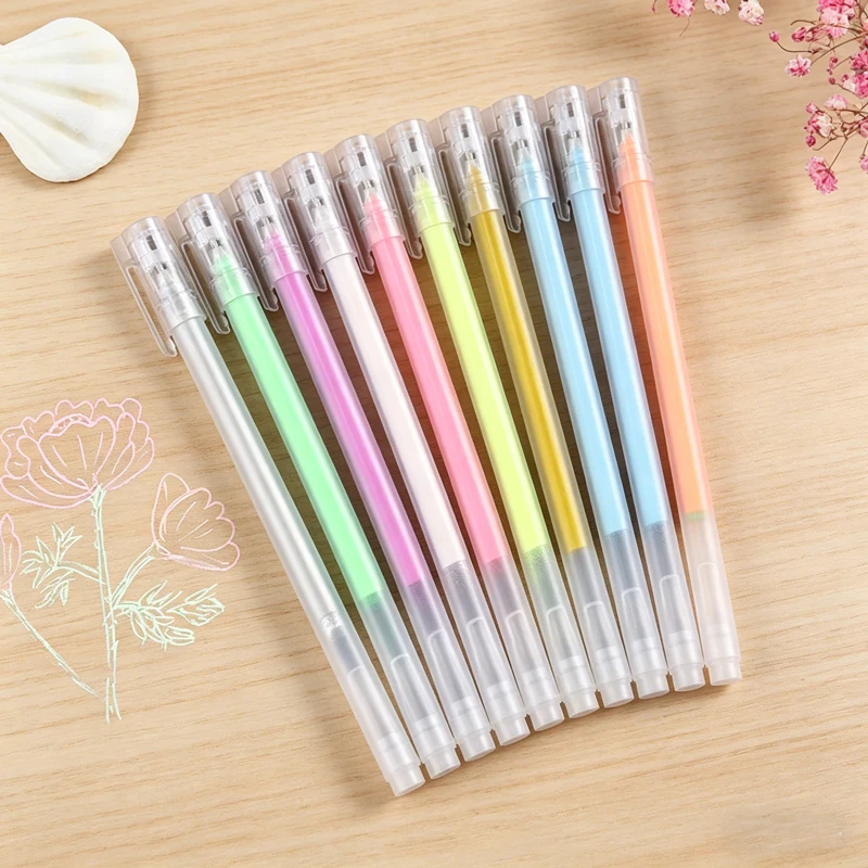 9Pcs White Gold Silver Gel Pen Set, 0.6mm Highlighter Marker Pens for Sketch Drawing, Comic Design & Art Supplies