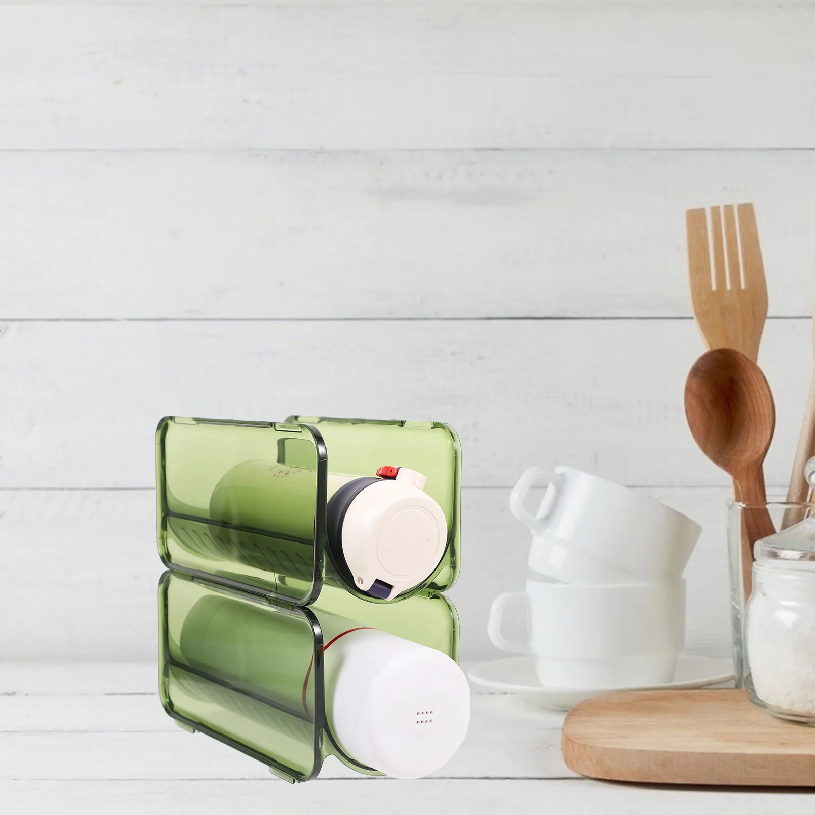 

2 Pcs Multi-layer Cup Holder Water Bottle for Home Holders Organiser Display Stand Storage Jug Plastic Household Rack