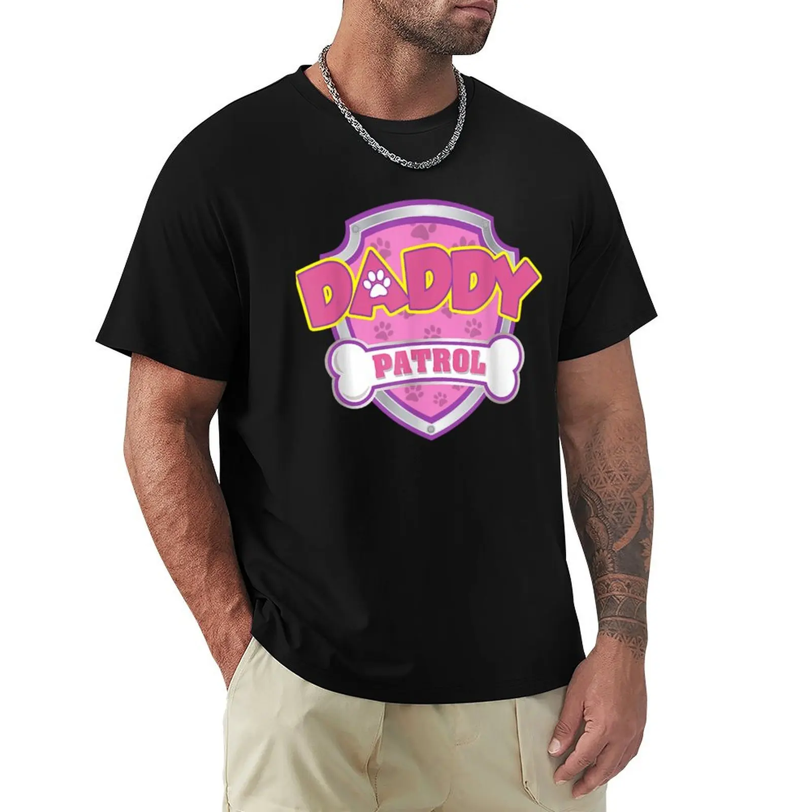 

Daddy Patrol Dog T-Shirt sweat vintage clothes cute tops shirts graphic tees fruit of the loom mens t shirts