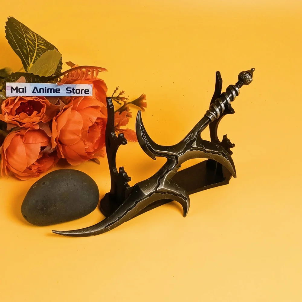 7.1 inch Anime Elden Zwart Mes Katana Originele Samurai Sabel Staal Elden Ninja Mes Echte Katana Metalen Zwaard Losse Speelgoed gift
