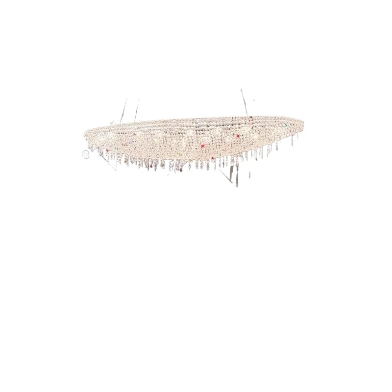 Italian restaurant crystal chandelier, long hotel lobby decorative art imported exhibition hall lamp