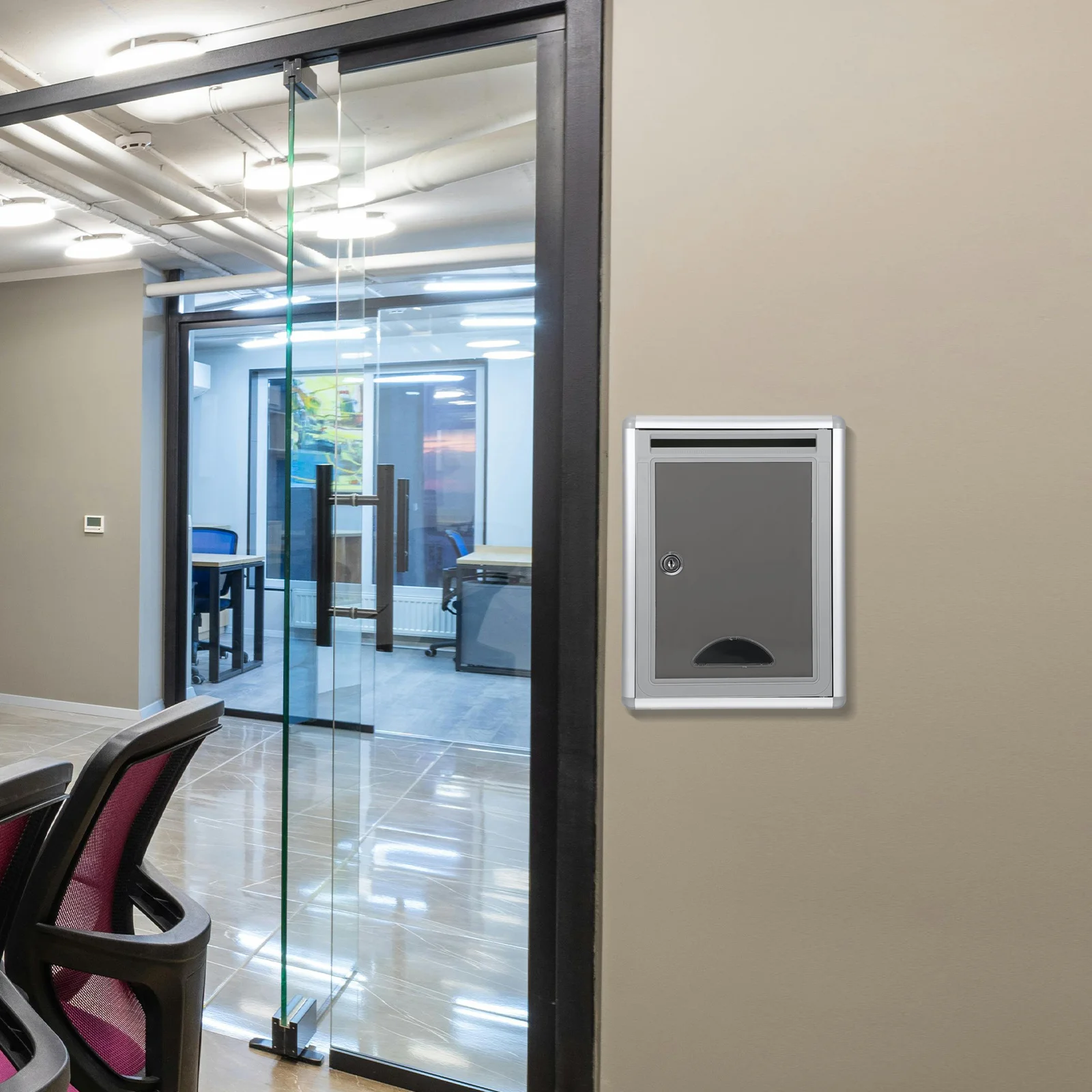 صندوق بريد من الفولاذ المقاوم للصدأ مثبت على الحائط، صندوق مغلف خفيف الوزن مقاوم للماء للتحقق من استخدام عمود المال مع قفل التصميم الإبداعي #4