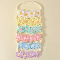 6PCS Cute Lace and Flower Decorated Headbands for Baby Girls for Party Colorful Elastic Headbands Daily Accessories for Kids