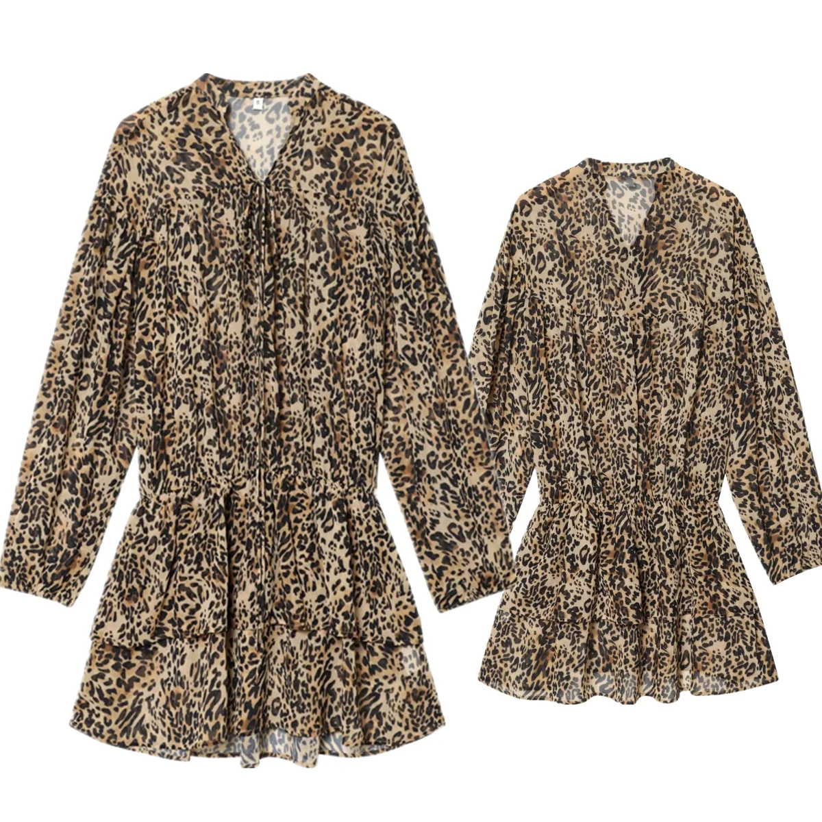 Dave&Di 봄 하이 스트리트 빈티지 우아한 레오파드 프린트 미니 드레스 우아한 파티 드레스 여성 드레스 롱 드레스 베스티도 탑