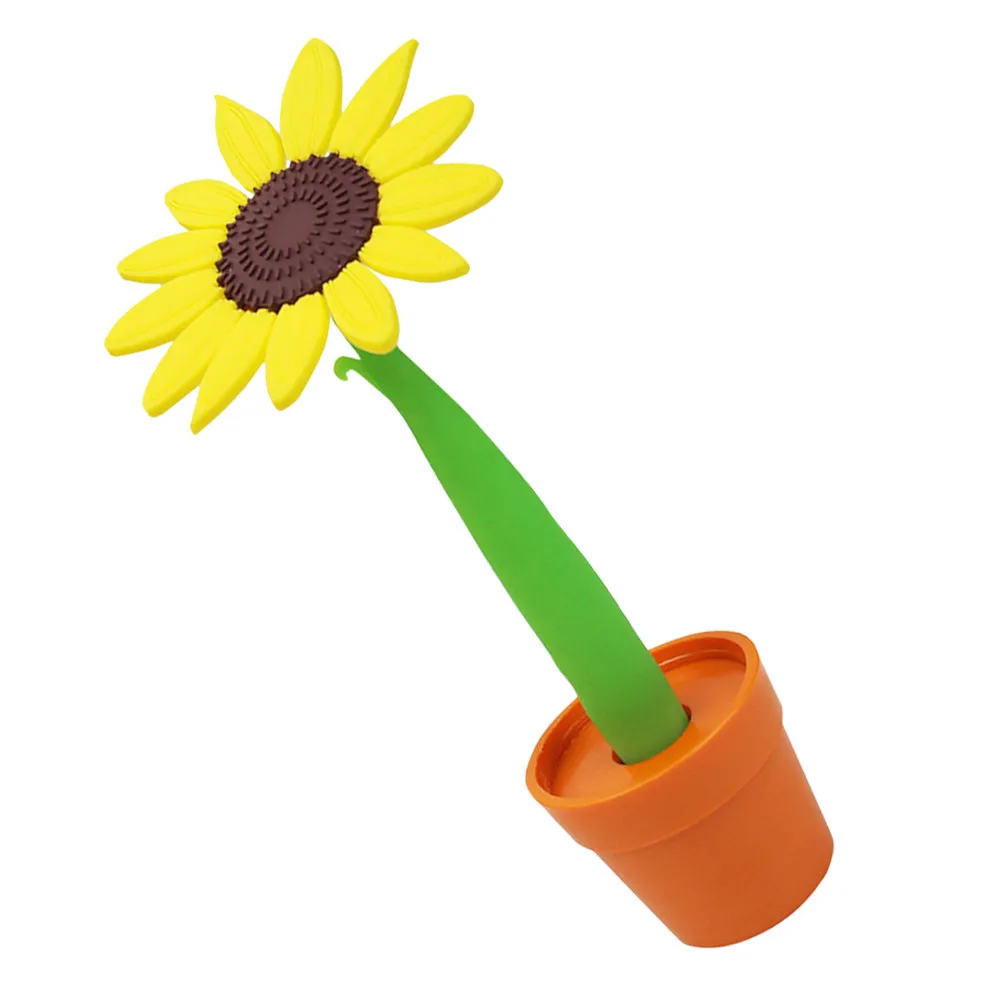 

Шариковая ручка «Подсолнух» с мягким резиновым гибким стержнем, в форме растения в горшке, с гладким письмом, для школы, офиса, дома, канцелярские принадлежности, милый подарок для письма