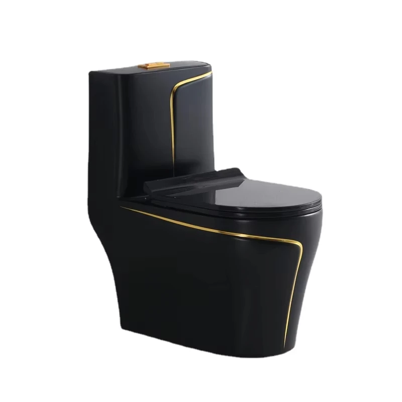 Household toilet black gold hotel european style flush personality creative ceramic toilet