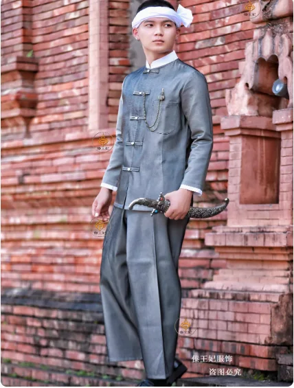 

Chinese Dai Traditional Men's Suit Retro Dai Dragon Tusi Aristocratic Suit