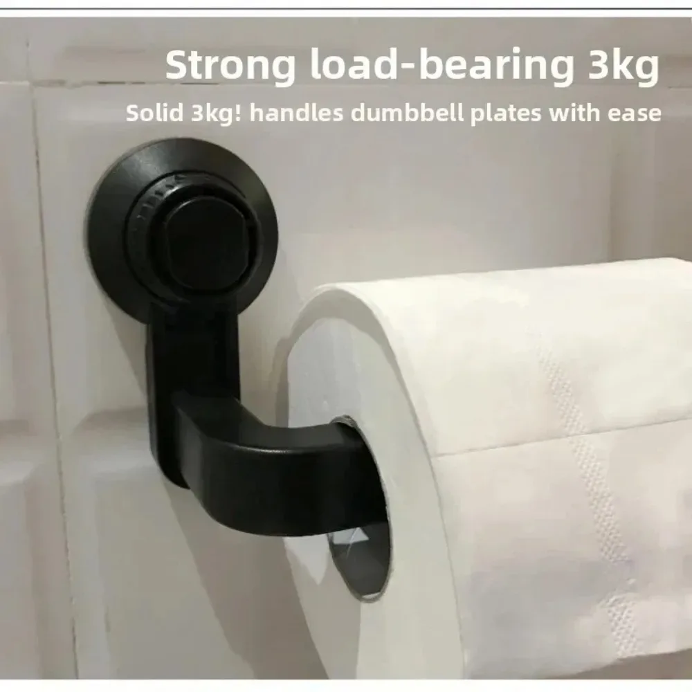 For Bathroom and Kitchen, Vacuum Adsorption, Nail-free Wall Newest Wall Mount Self-Adhesive Toilet Paper Holder with Suction Cup