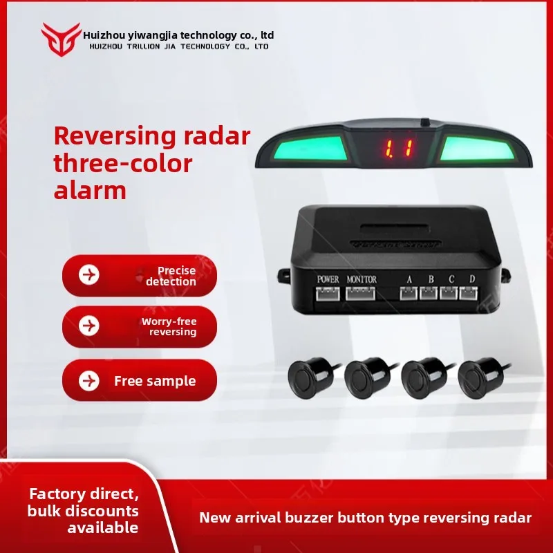 3 Color LED Digital Display Car Parking Sensor System with Sound Alert for Toyota Honda Ford Volkswagen BMW Audi Mercedes
