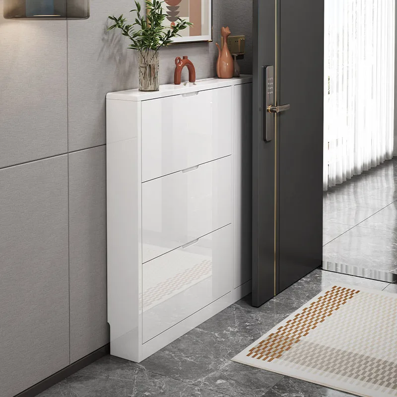 Armadio per scarpe salvaspazio nordico scarpiera per ingresso stretto Ultra sottile corridoio in legno bianco mobili per la casa di lusso di grandi