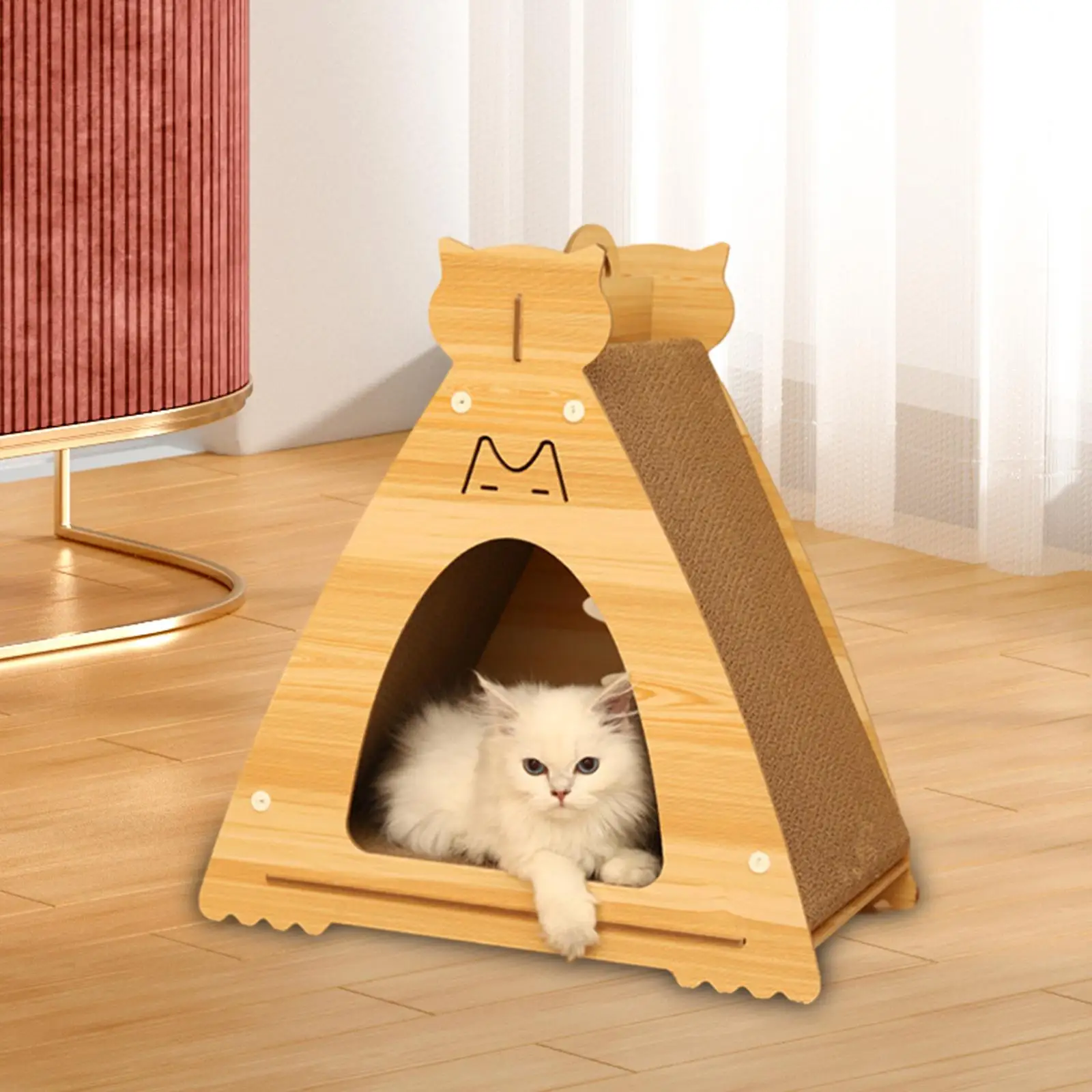 Cat Scratcher House Hideout Kitten Scratching Board for Cat Birthday Pet Toy