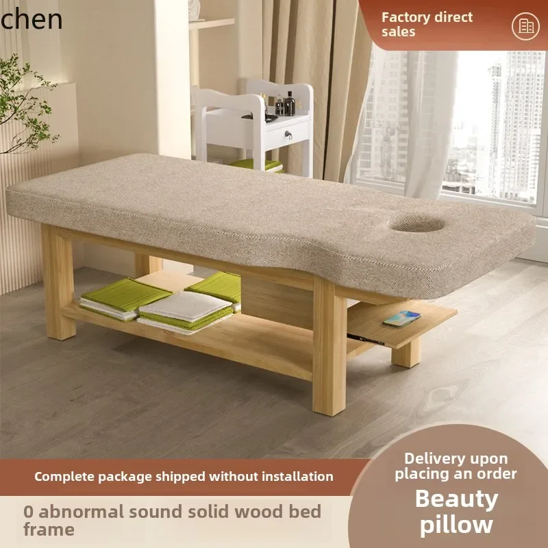v1 solid wood beauty bed, special head therapy for beauty salons, moxibustion and eyelash massage bed,  physiotherapy bed