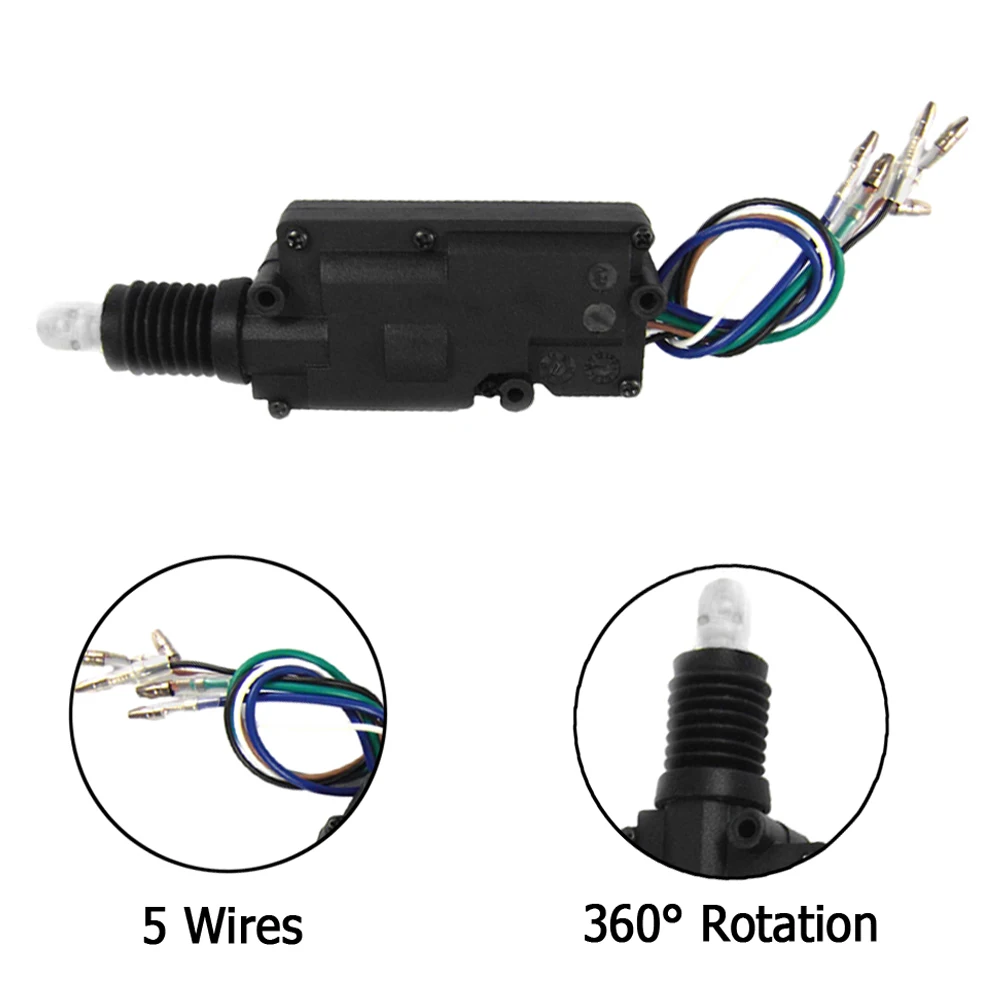 2/5 Wire Universal Car Electric Remote Central Door Lock Actuator Auto 12V Heavy-Duty Power Locking System Single Gun Type Kit