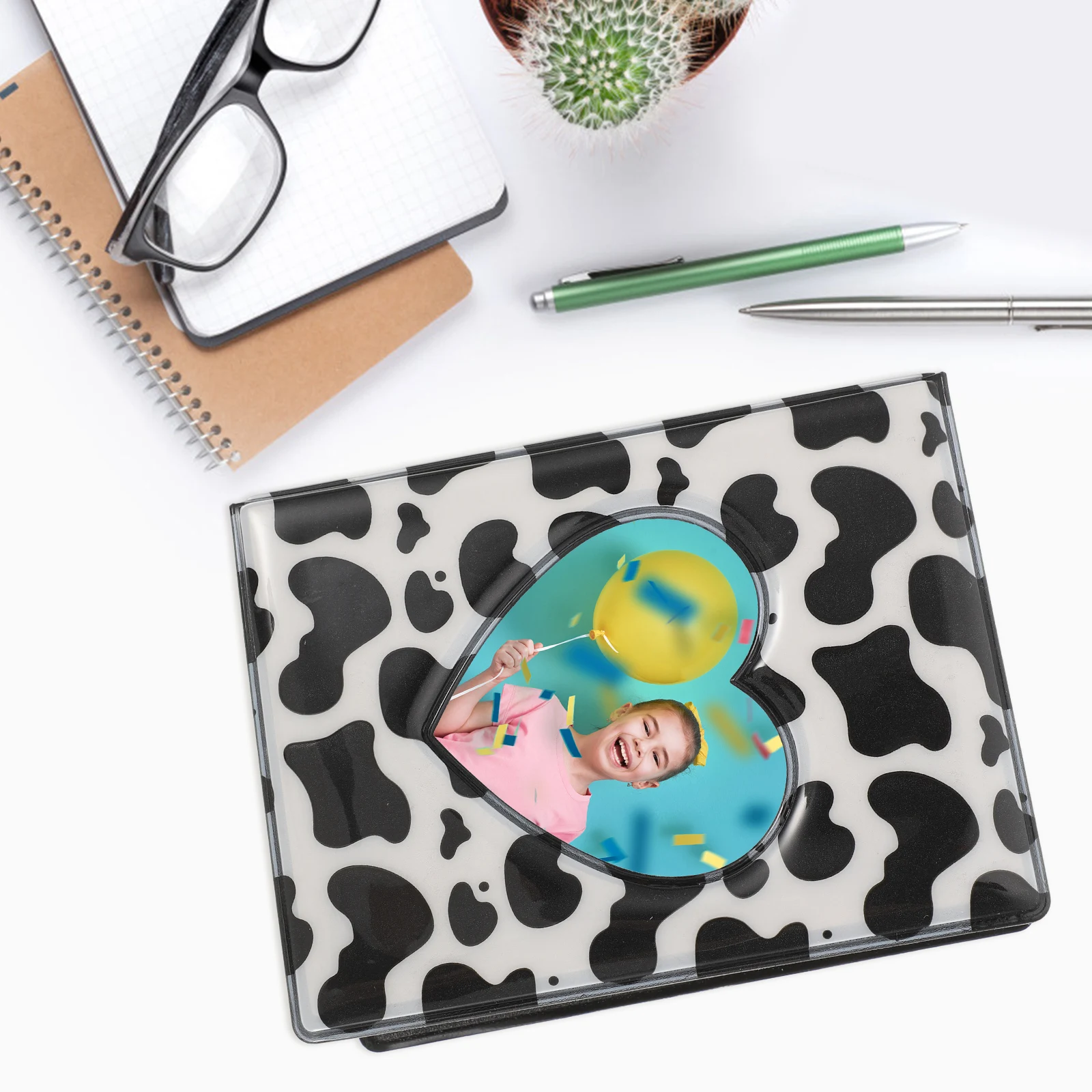 

2pcs Heart Hollow Photo Album 120 Pages Diy Scrapbook For Wedding Birthday Family Memories Portable Picture Holder Decorative