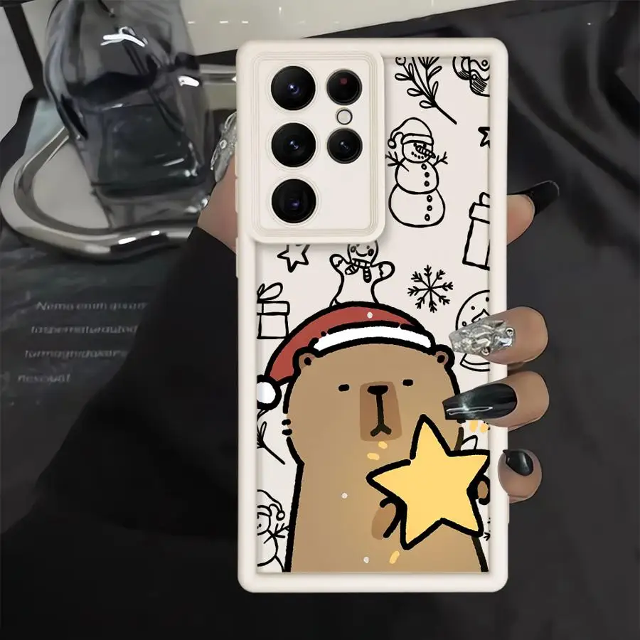 حافظة لهاتف سامسونج جالاكسي A26 A22 A23 A16 A36 A34 A12 A56 A33 A32 A24 A13 غلاف ناعم لطيف عيد الميلاد كابيبارا #3