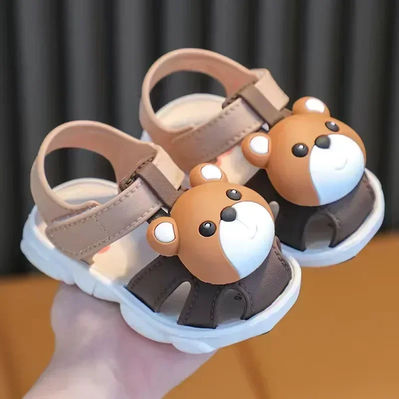 Cute cartoon infant girls sandals with magic straps for indoor and outdoor use toddler girl shoes boys shoes