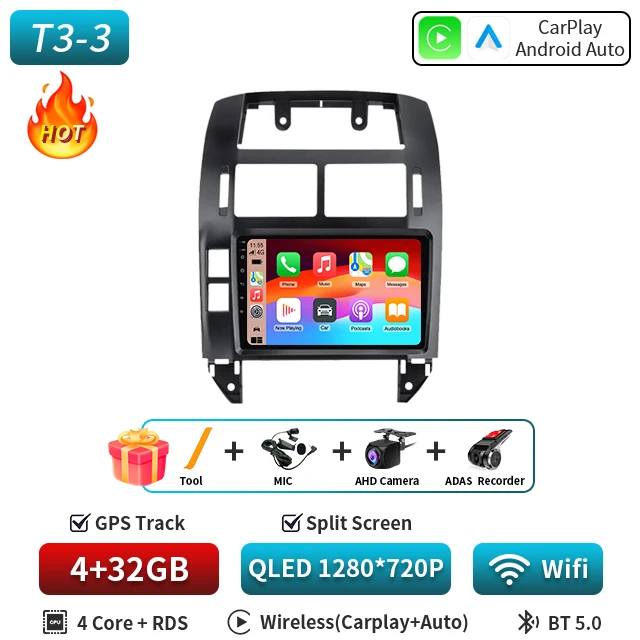 Voor Volkswagen Polo Mk4 2001-2011 Android Autoradio Multimedia Speler Carplay Auto Stereo GPS Navi 2din DSP Head Unit 5G DVD