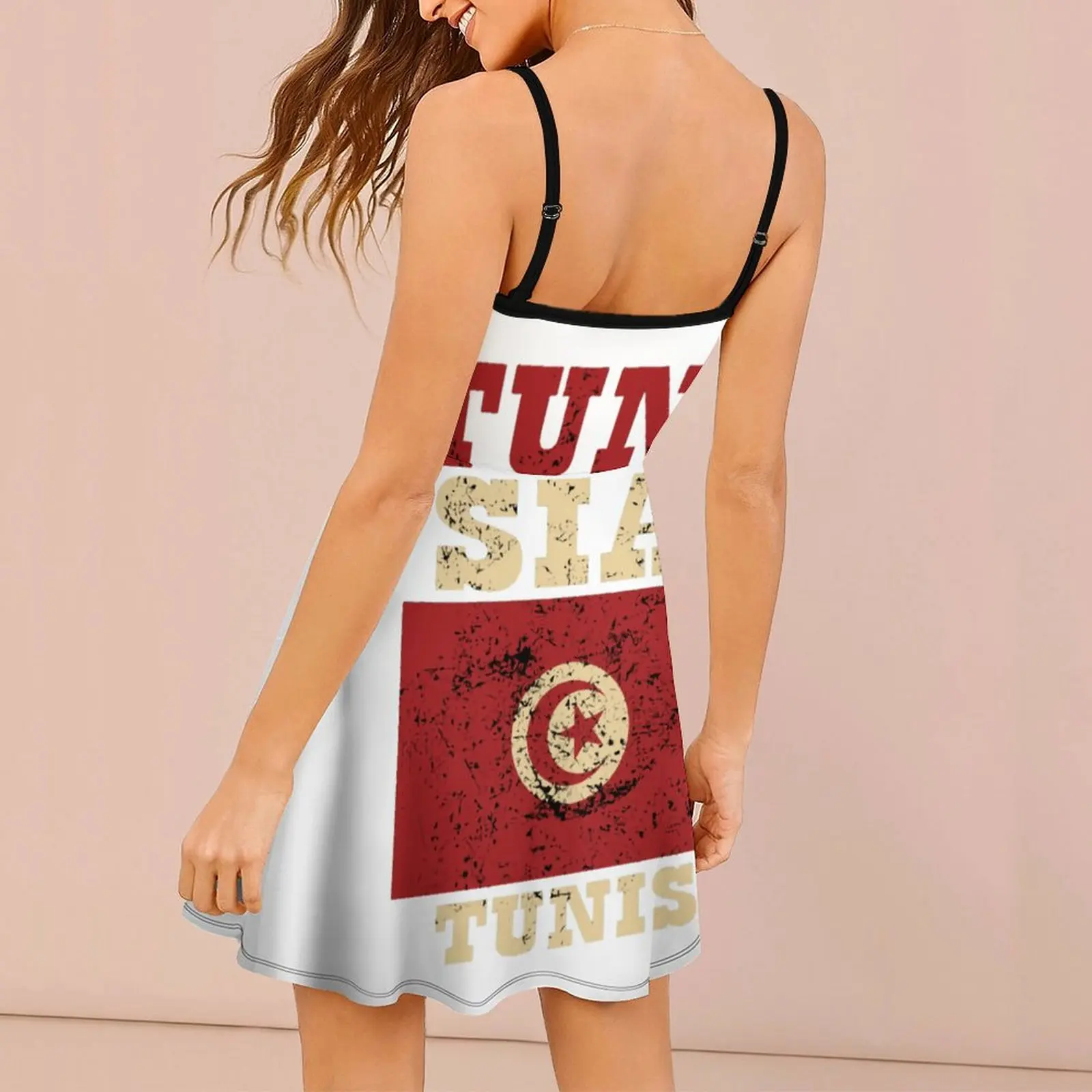 Sexy  Woman's Gown The Dress Flag of Tunisia Country Flag Women's Sling Dress Top Quality Cocktails Funny Novelty