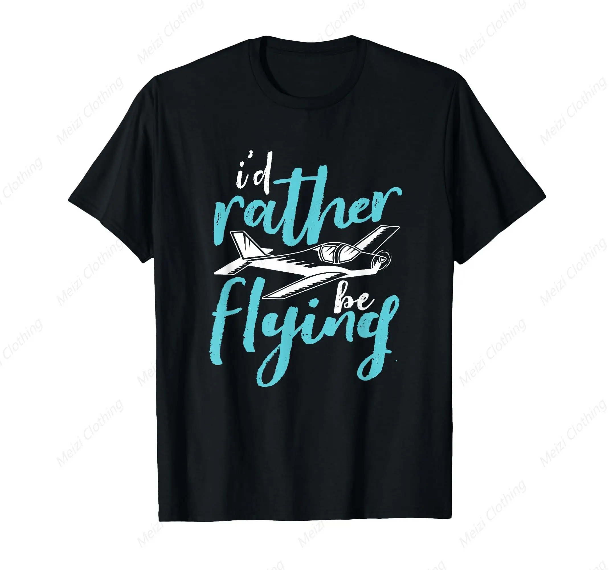 

I Would Rather Be A Printed Flight Pilot Shirt A Pilot Navigator T-Shirt Pure Cotton Breathable Loose T Shirt