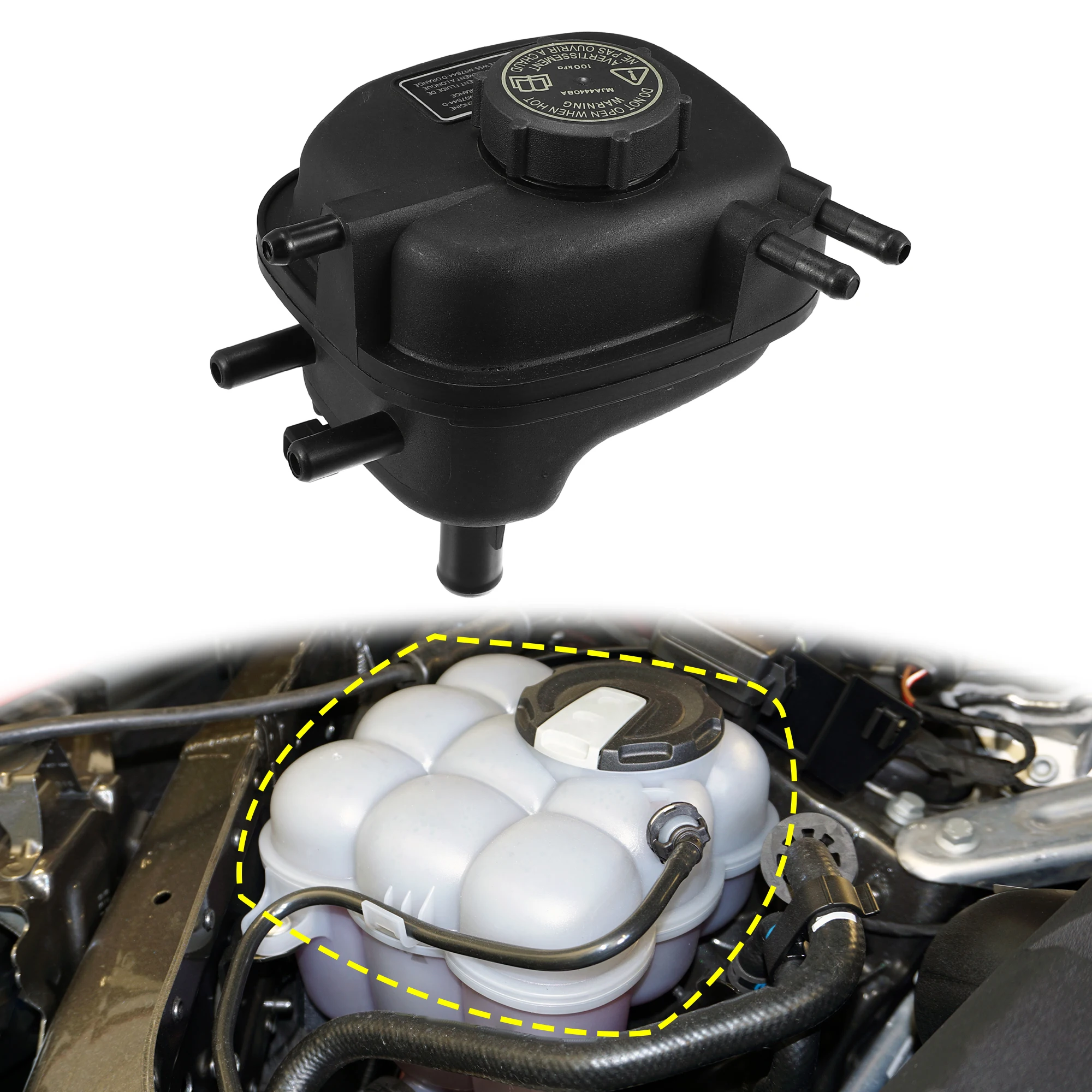 UXCELL Coolant Radiator Reservoir Tank MJD4400AB Bottle with Cap Sensor for Jaguar