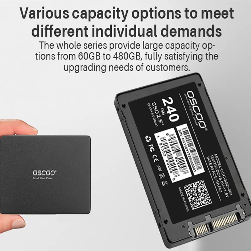 

Твердотельный накопитель OSCOO 2,5 дюйма SSD 240 ГБ 120 Гб SATA3, Внутренний твердотельный накопитель, жесткий диск для ноутбука, SSD диск SATAIII для ноутбука, ПК, Ssd