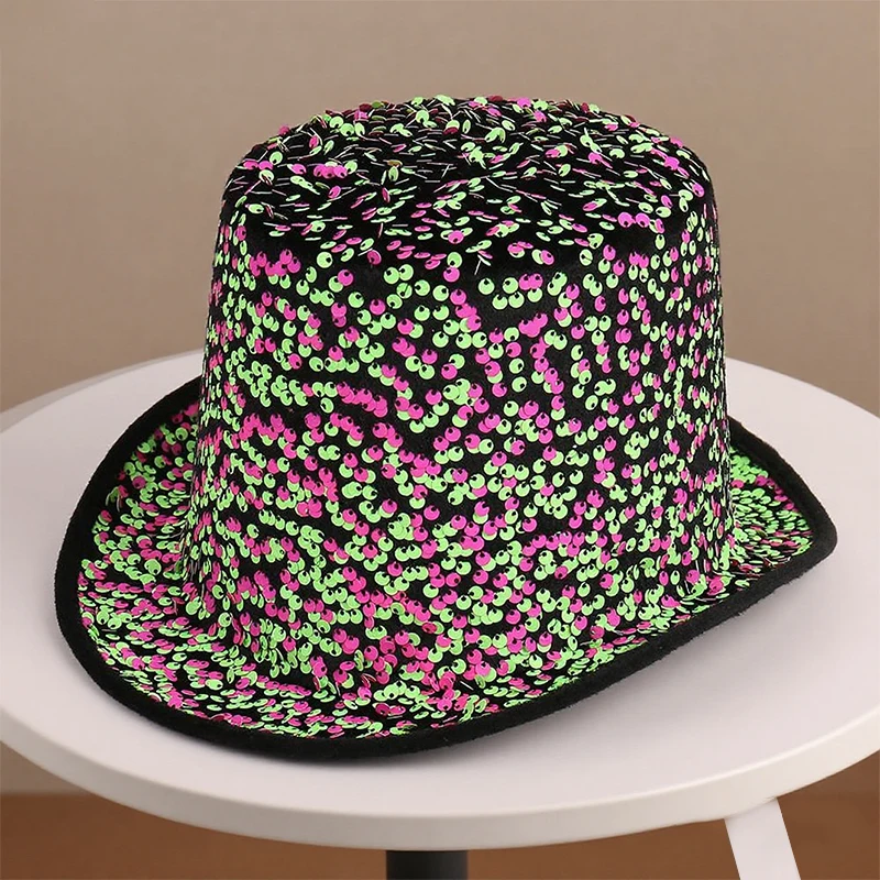 หมวกแฟนซีประดับเลื่อมสีสันสดใส ดีไซน์ใหม่ทันสมัย เหมาะสำหรับงานปาร์ตี้และการแสดง